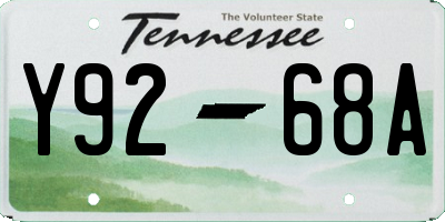TN license plate Y9268A