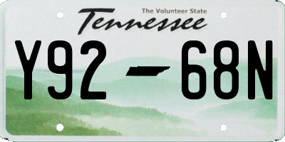 TN license plate Y9268N