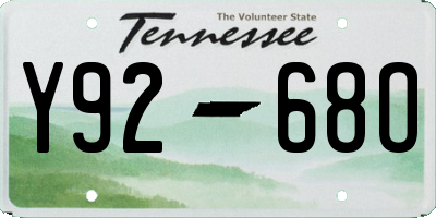 TN license plate Y9268O