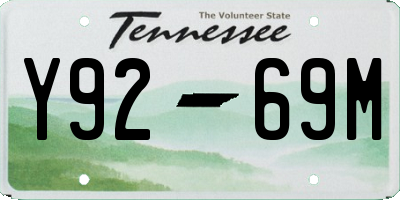 TN license plate Y9269M