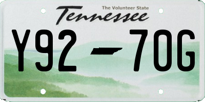 TN license plate Y9270G