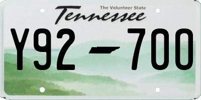 TN license plate Y9270O