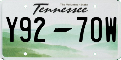 TN license plate Y9270W