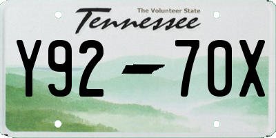 TN license plate Y9270X