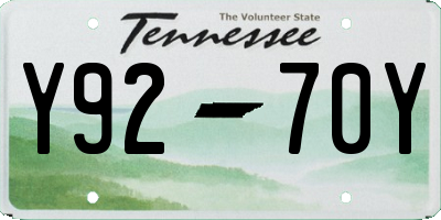 TN license plate Y9270Y