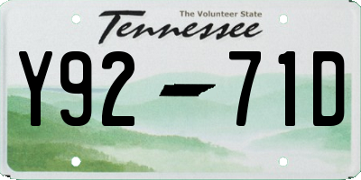 TN license plate Y9271D