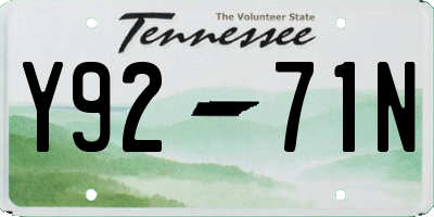 TN license plate Y9271N