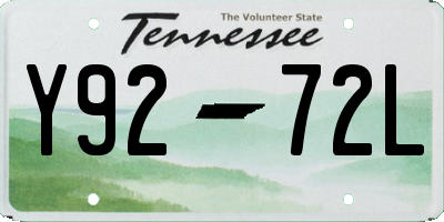 TN license plate Y9272L