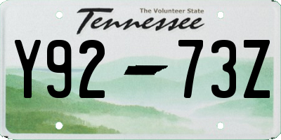 TN license plate Y9273Z