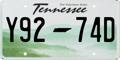 TN license plate Y9274D