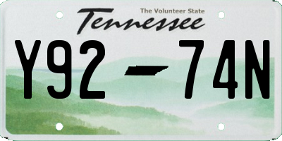 TN license plate Y9274N