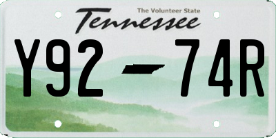 TN license plate Y9274R
