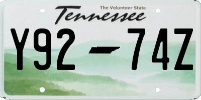 TN license plate Y9274Z