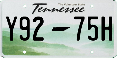 TN license plate Y9275H