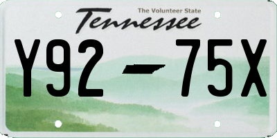 TN license plate Y9275X