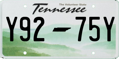 TN license plate Y9275Y