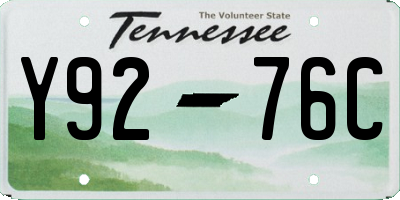 TN license plate Y9276C