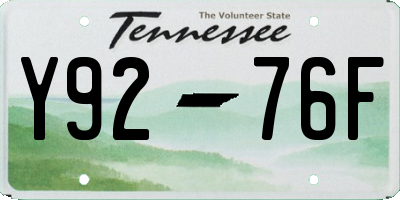 TN license plate Y9276F
