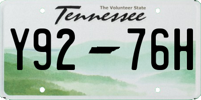 TN license plate Y9276H