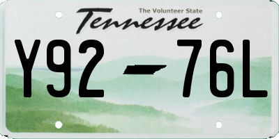 TN license plate Y9276L