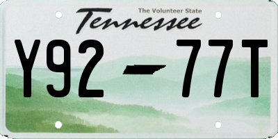 TN license plate Y9277T