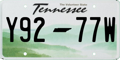 TN license plate Y9277W