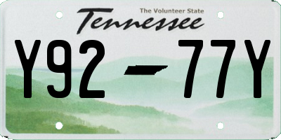 TN license plate Y9277Y