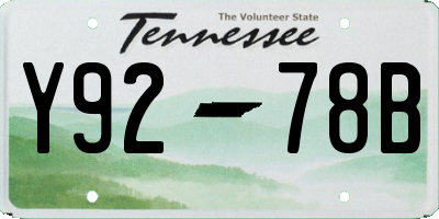 TN license plate Y9278B