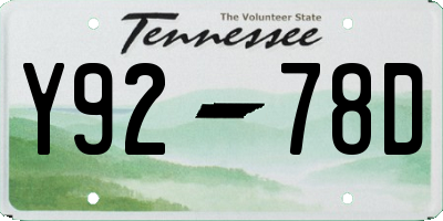 TN license plate Y9278D