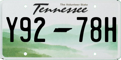 TN license plate Y9278H
