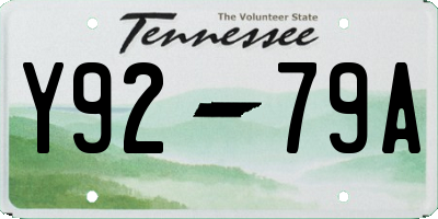 TN license plate Y9279A
