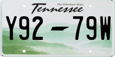 TN license plate Y9279W