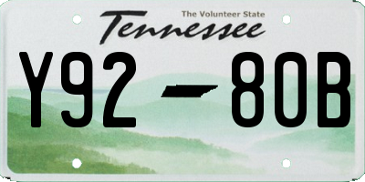 TN license plate Y9280B
