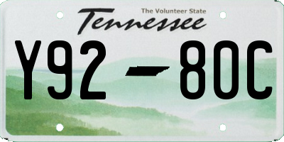 TN license plate Y9280C