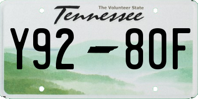 TN license plate Y9280F