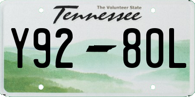 TN license plate Y9280L