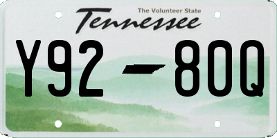 TN license plate Y9280Q