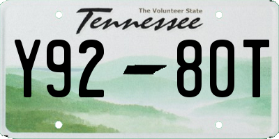 TN license plate Y9280T