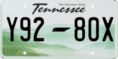 TN license plate Y9280X