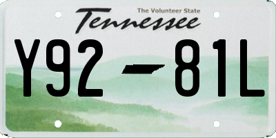 TN license plate Y9281L
