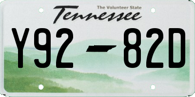 TN license plate Y9282D