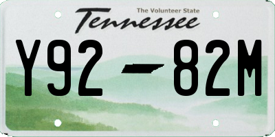 TN license plate Y9282M