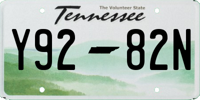 TN license plate Y9282N