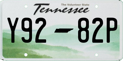 TN license plate Y9282P