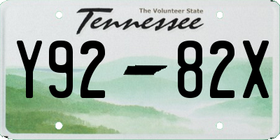 TN license plate Y9282X