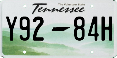 TN license plate Y9284H