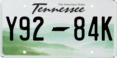 TN license plate Y9284K