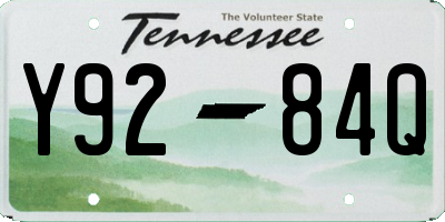 TN license plate Y9284Q