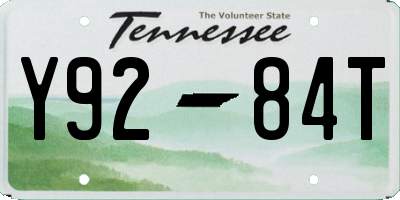 TN license plate Y9284T