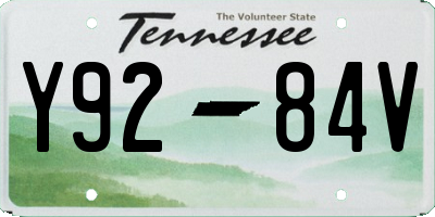 TN license plate Y9284V